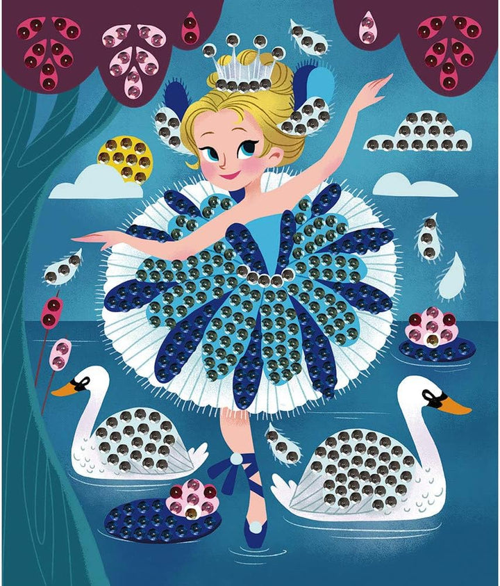 Janod Kreativ-Set Paillettenkarten Ballerina Zum Bekleben 2 Stck. Tänzer, Tänzer