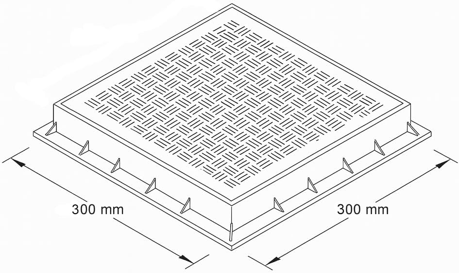 First Plast tcdp30 V-y Rahmen mit Deckel PEDONABILE aus PVC, grün, 300 x 300 mm 300 x 300 mm Grün, 3