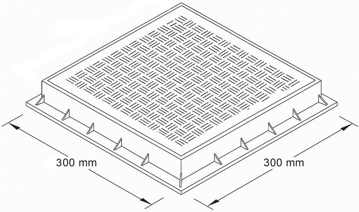 First Plast tcdp30 V-y Rahmen mit Deckel PEDONABILE aus PVC, grün, 300 x 300 mm 300 x 300 mm Grün, 3
