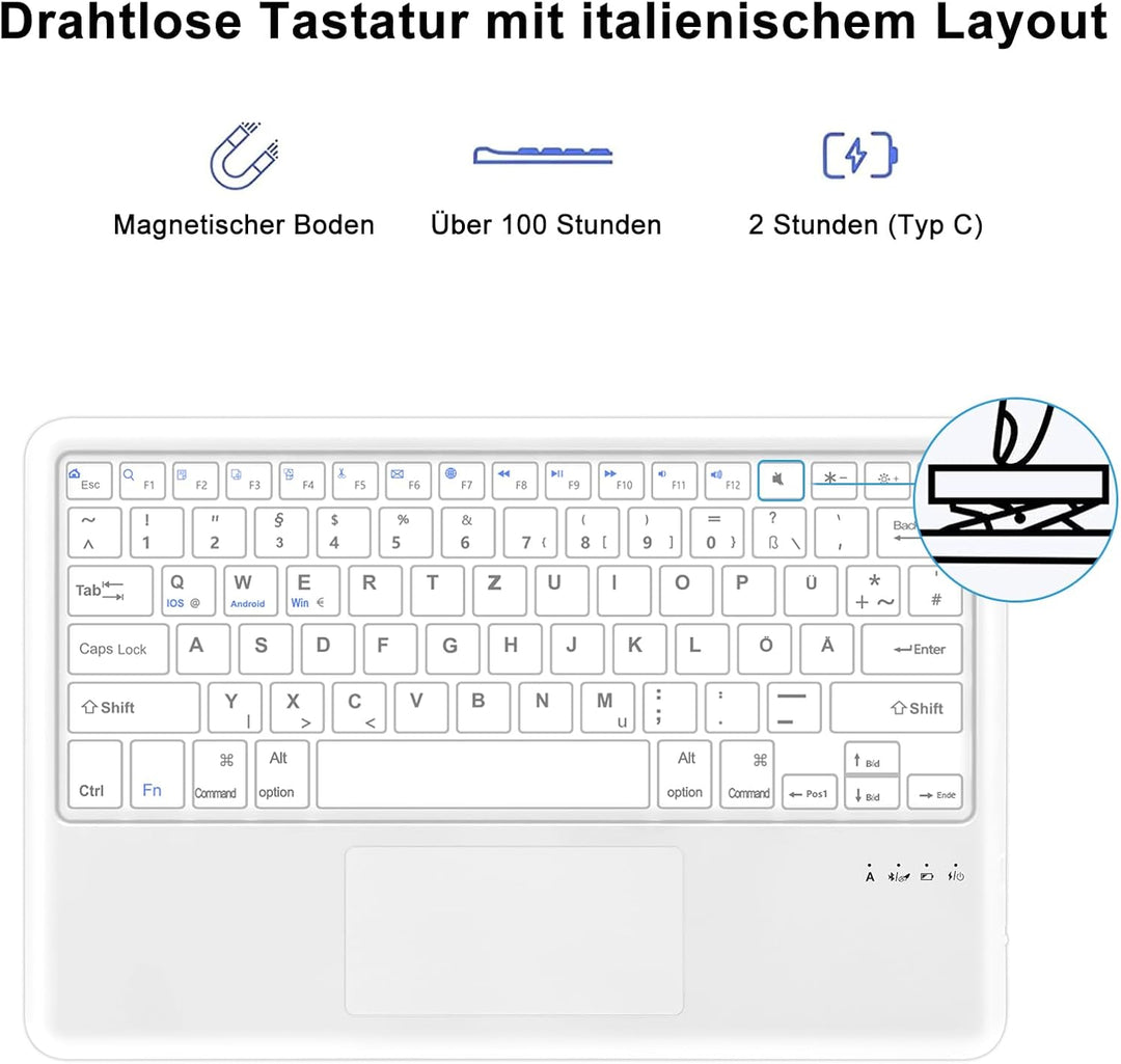 SENGBIRCH Tastaturhülle für iPad Air 13'' (M2) 2024 - QWERTZ Deutsche Touchpad Tastatur Abnehmbare B