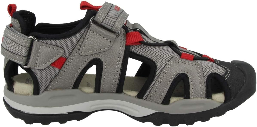 Geox Jungen J Borealis Boy BSandalen 29 EU Grey Red, 29 EU Grey Red