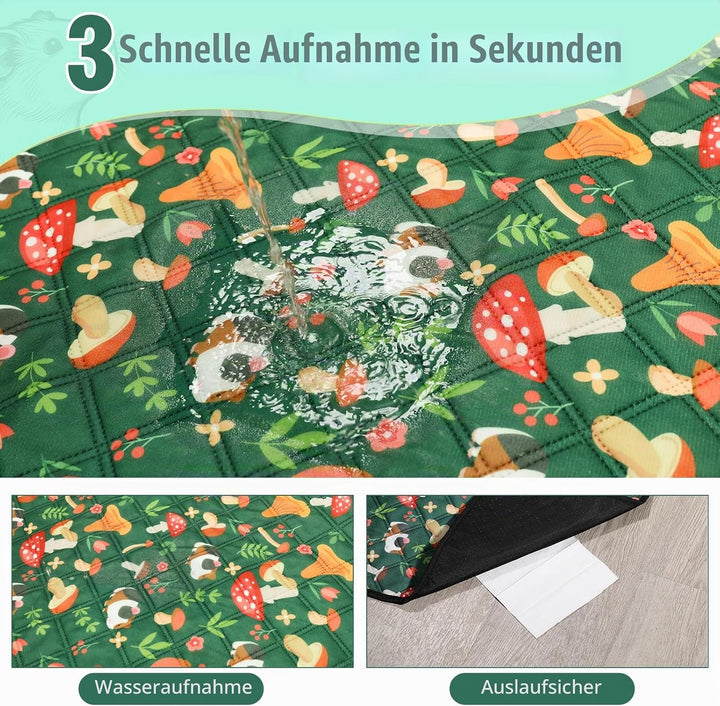 2 Stück PIPI Pads 120x60cm für Meerschweinchen, wasserdichte &amp; rutschfeste Unterlage mit 4 Lagen, su