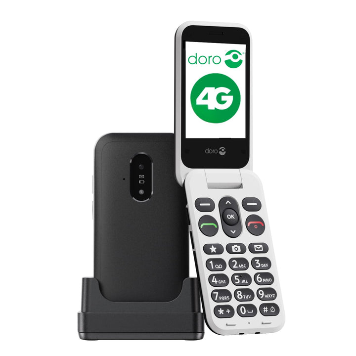 DORO Telefon – Doro Leva E22 – 4G Klapphandy für Senioren – 2,8 Zoll Display, kontrastreiche Tasten,