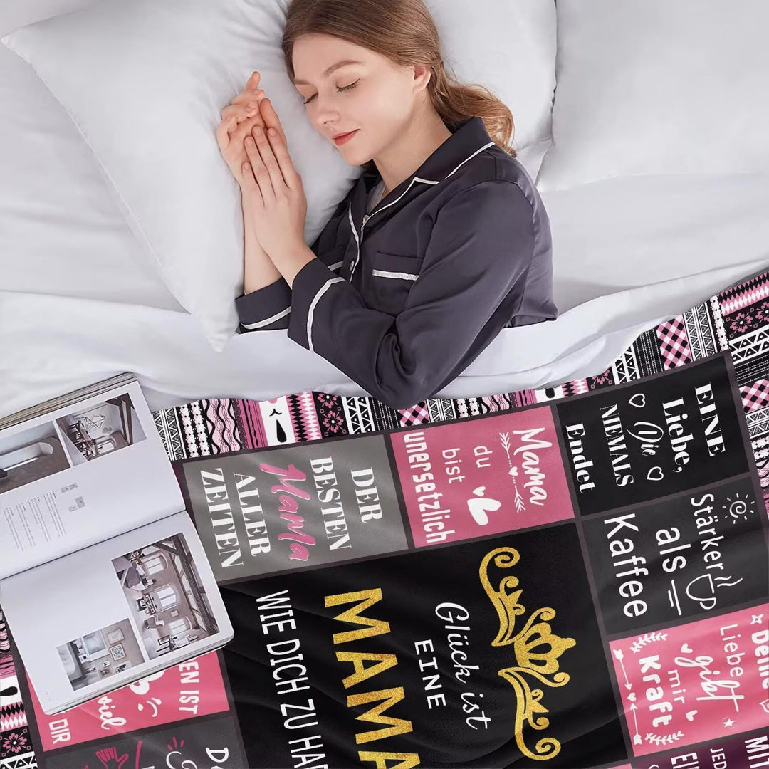Muttertagsgeschenk - Kuscheldecke Geschenke für Mama - Beste Mama der Welt Flanell Decke - Geburtsta