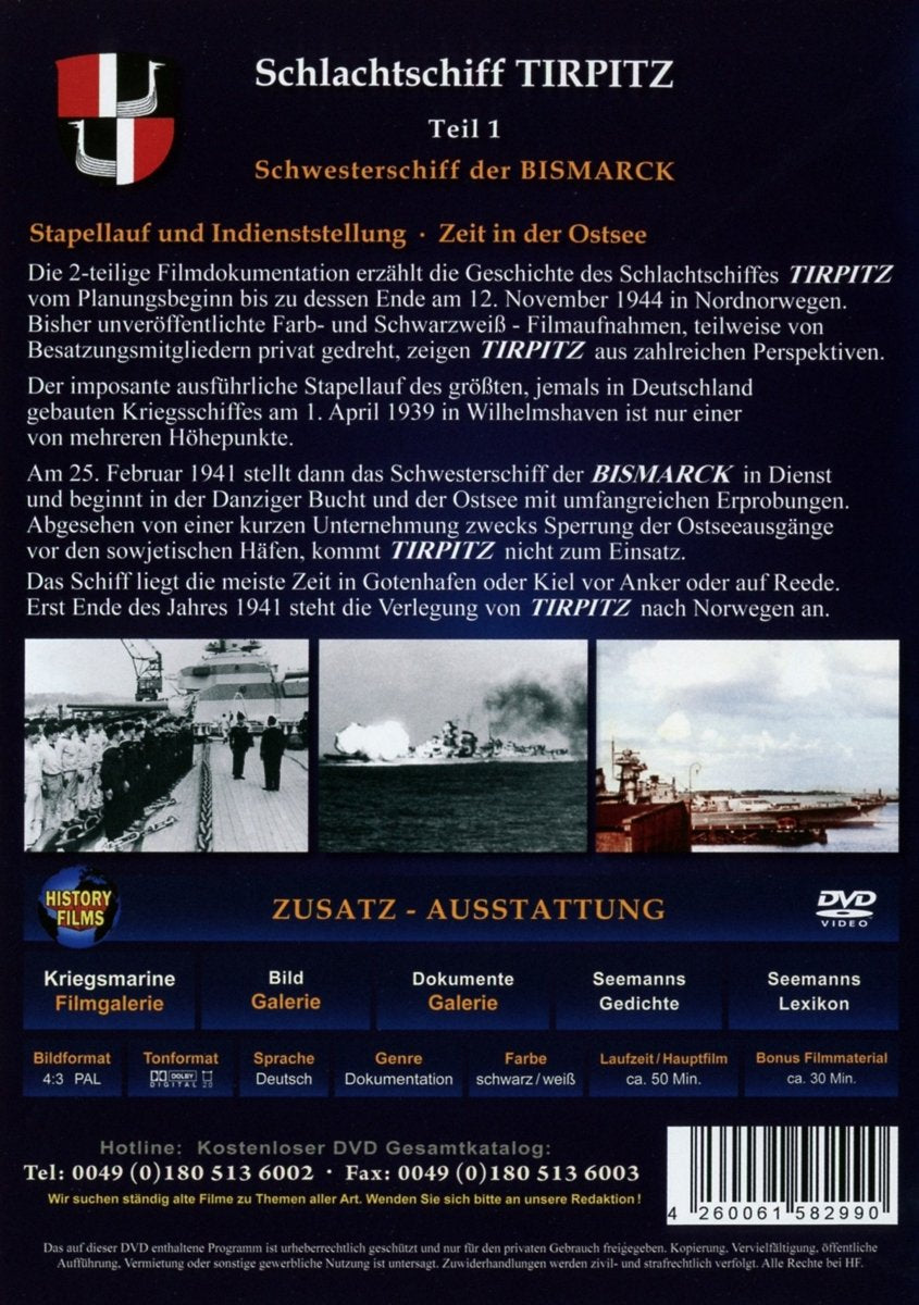 Schlachtschiff Tirpitz - Teil 1: Schwesterschiff der Bismarck, DVD
