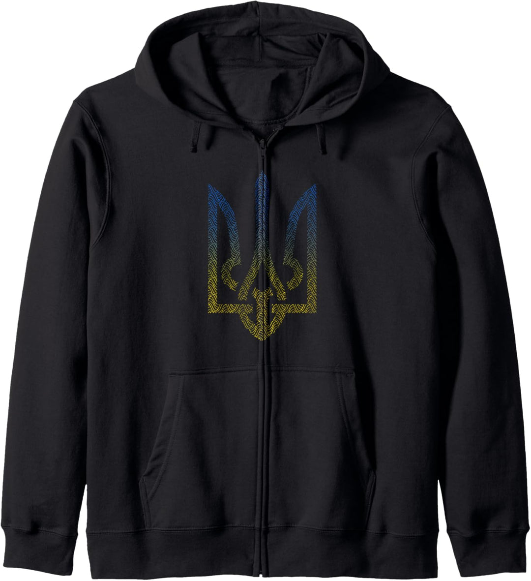 Ukraine Flagge und Dreizack Ukrainisch Kapuzenjacke