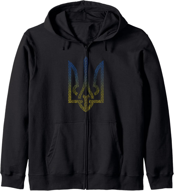 Ukraine Flagge und Dreizack Ukrainisch Kapuzenjacke