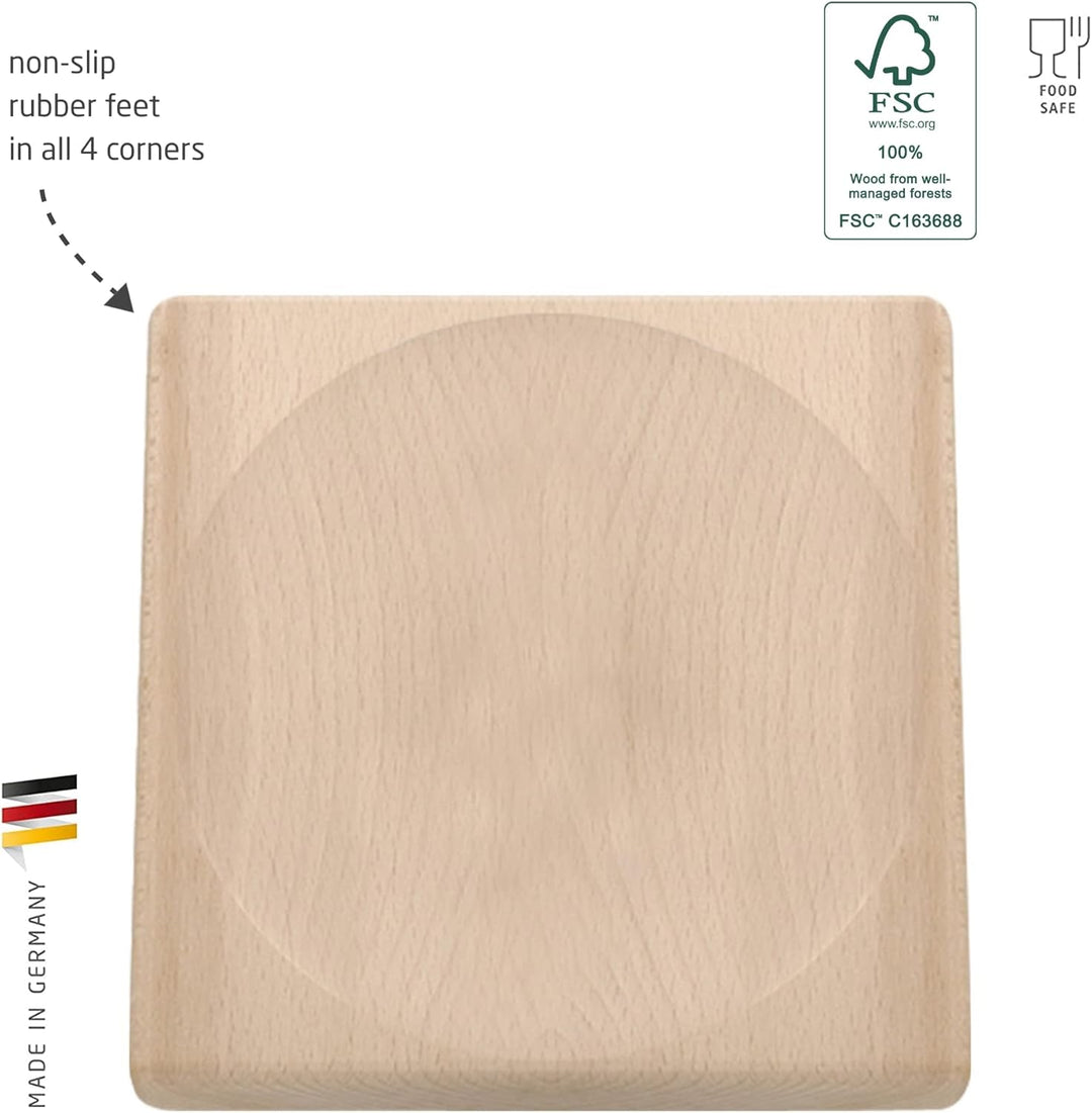 triangle 50 805 20 00 Schneidbrett für Wiegemesser 20x20 cm aus Buche Made in Germany praktisch Kräu