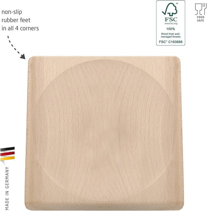 triangle 50 805 20 00 Schneidbrett für Wiegemesser 20x20 cm aus Buche Made in Germany praktisch Kräu