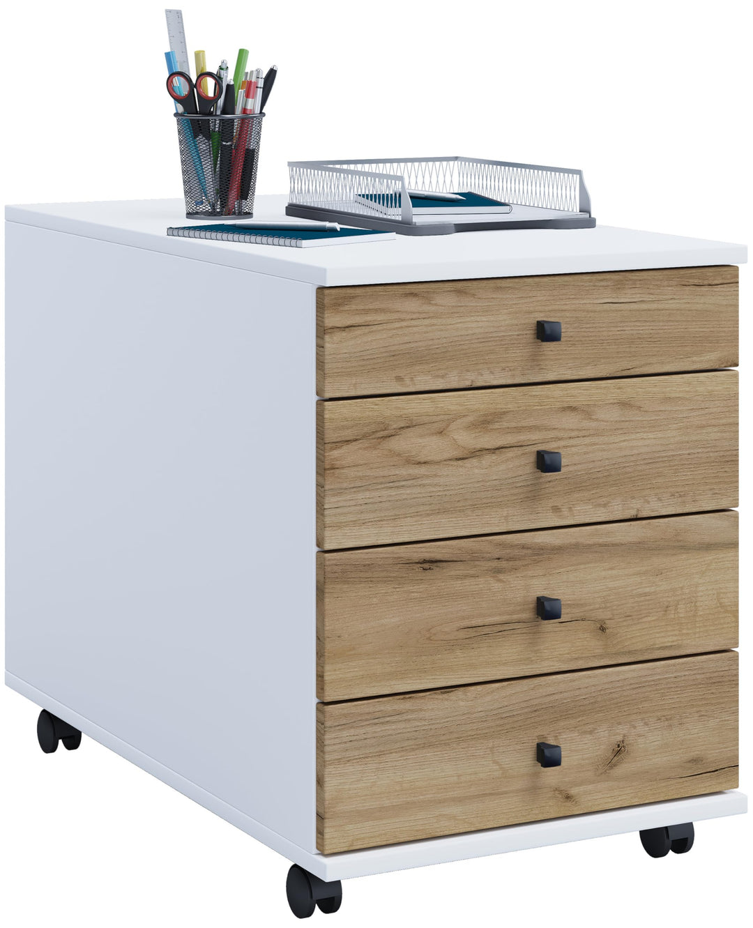 VCM Rollcontainer | Beistellcontainer mit Schubladen | Masse ca. H. 57 x B. 42 x T. 75 cm | Bürocont