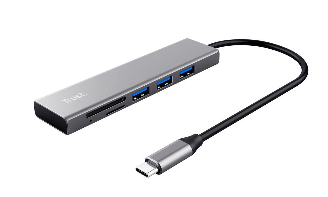 Trust Halyx Schneller USB-C-Hub und Kartenlesegerät, USB 3.2 Gen 1, SD- und Mikro-SD-Kartenlesegerät