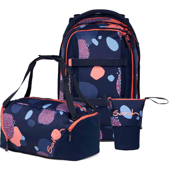 Satch Pack Pencil Slider Edition Schulrucksack Set 3tlg. inkl. Sporttasche (Coral Reef), Coral Reef