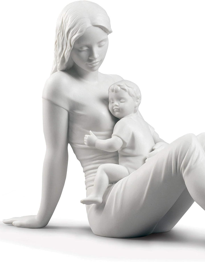 LLADRÓ Figur Mutterliebe. Weiss Matt. Mutter. Porzellan.