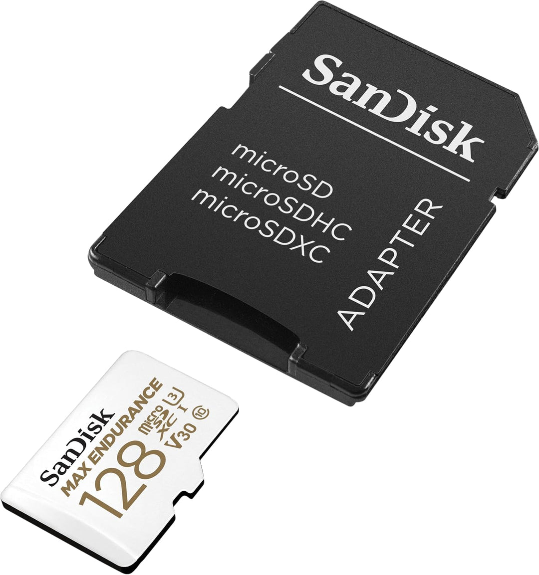 SanDisk MAX ENDURANCE Video Monitoring for Dashcams & Home Monitoring 128 GB microSDXC Memory Card +