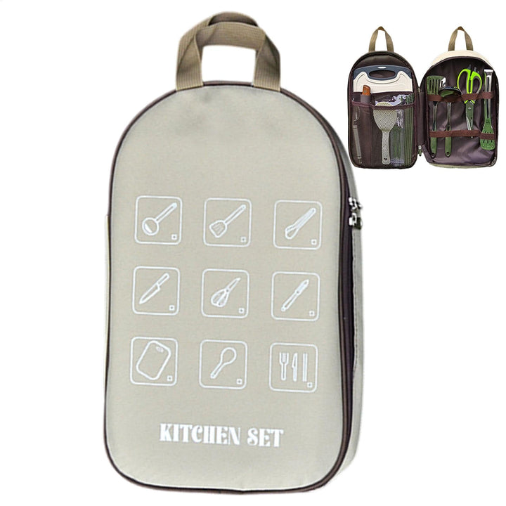 Camp Kitchen Organizer, Camping Accessory Organizer, 38x23x3cm High Capacity Camping Cooking Utensil