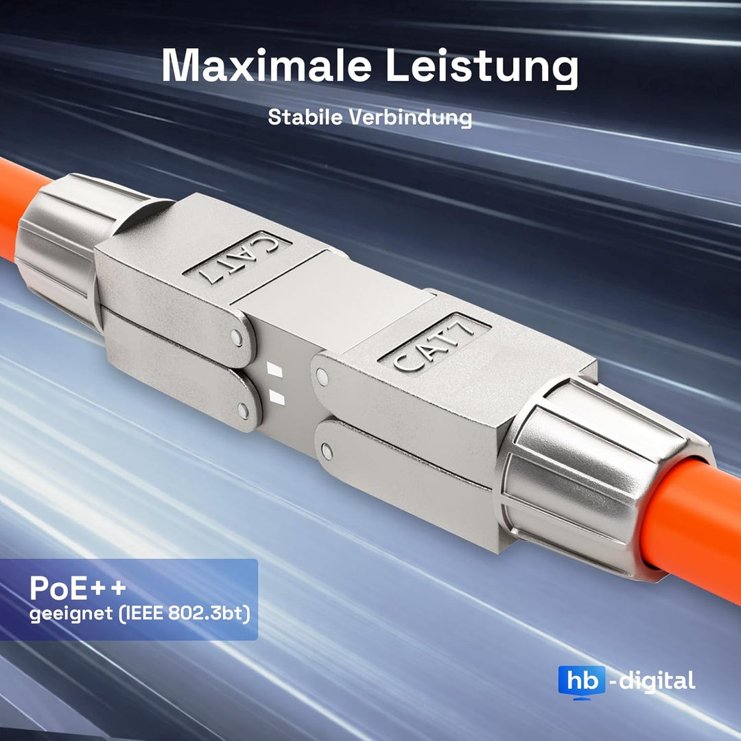 HB-DIGITAL 8x CAT 7 Netzwerkkabel Verbinder LSA werkzeugloser | CAT 7 STP, feldkonfektionierbare Kup