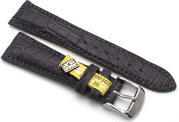 20mm XS Damenlänge Echt Alligator Vintage hangemacht in Deutschland Uhrenarmband Grau