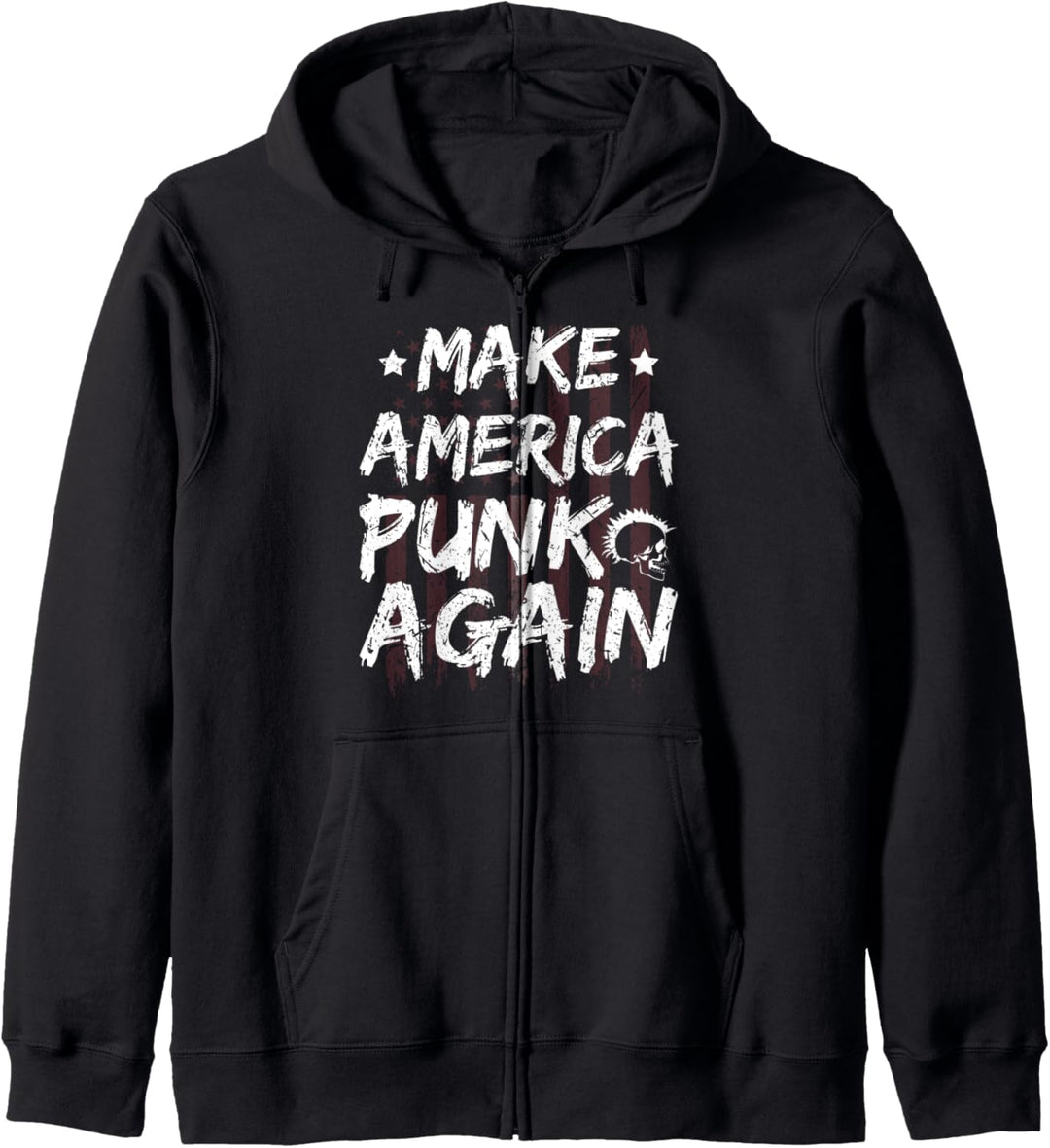 Make America Punk Again Anarchy USA American Flag Punk Rock Kapuzenjacke