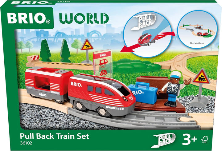 BRIO World – 36102 Zugset mit Rückziehmotor | Zugset-Zubehör für Kinder ab 3 Jahren