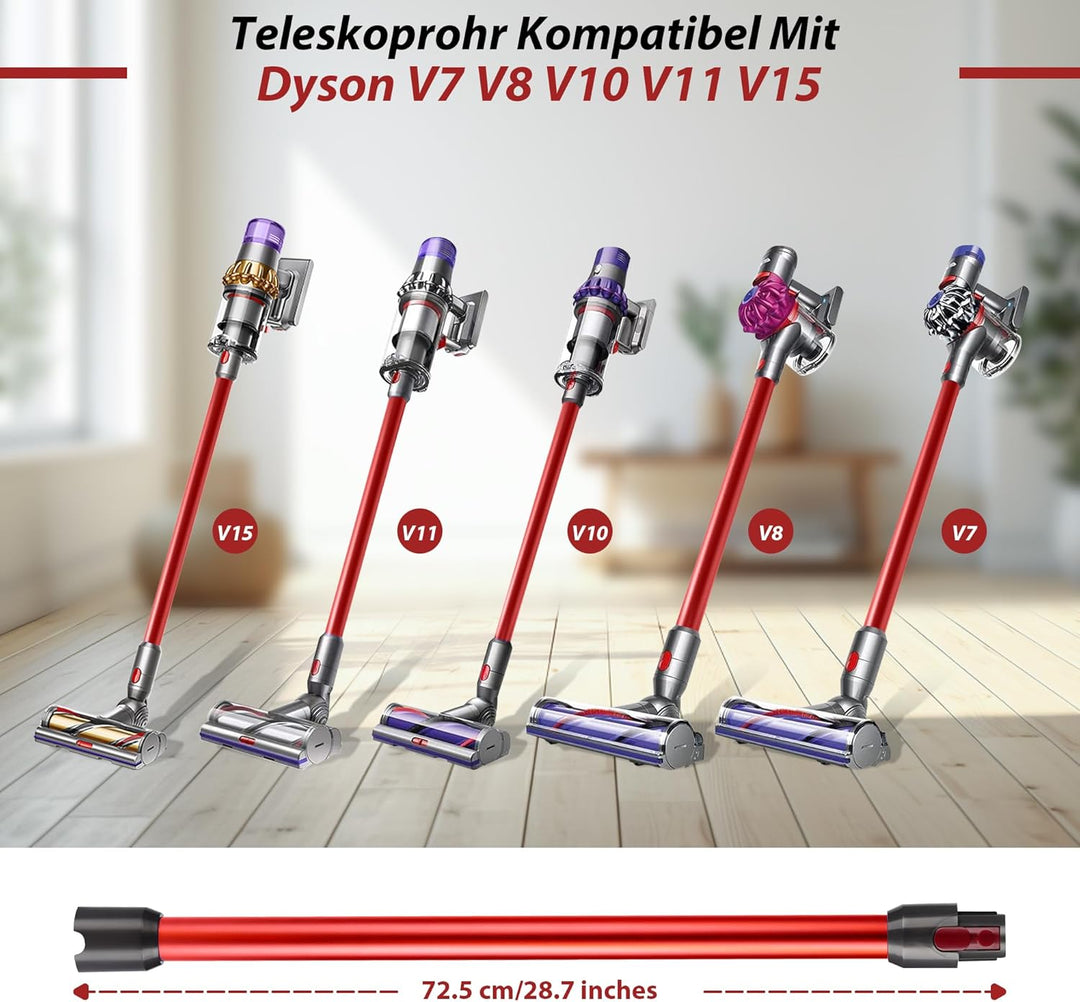 Verlängerungsrohr kompatibel mit Dyson V7 V8 V10 V11 V15 - Ersatz Teleskop-Saugrohr für Dyson, Starr