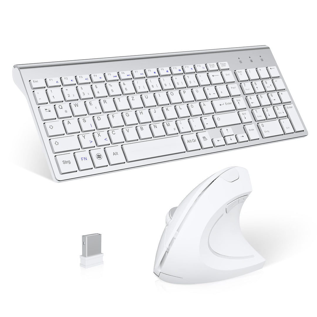 2,4 GHz Kabellose Vertikale Ergonomische Maus und Tastatur Combo Ultradünne tragbare Grösse für PC D