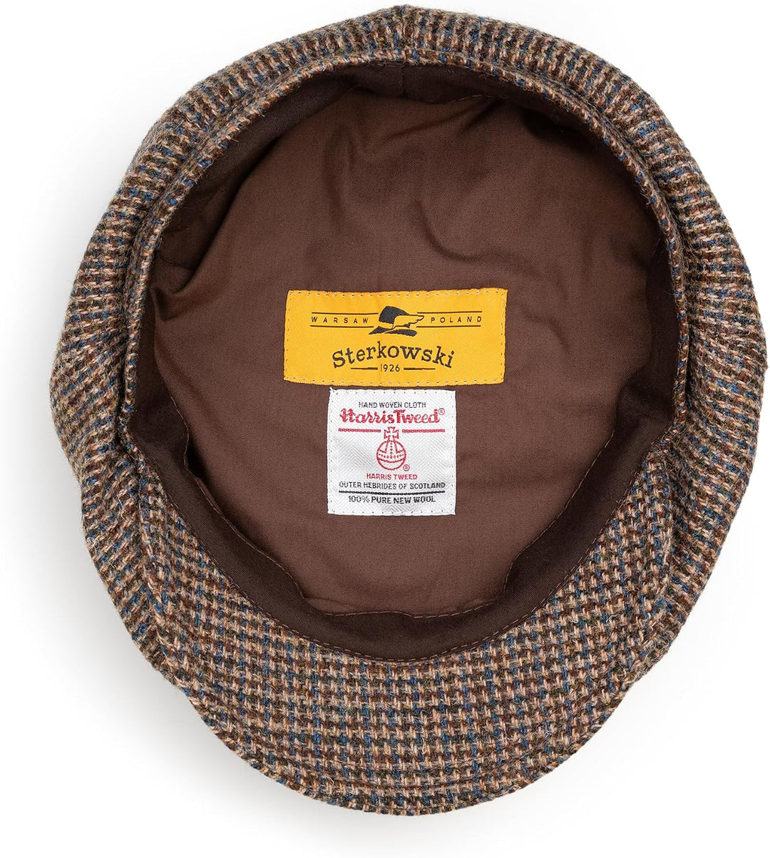 Sterkowski Shelby | 100% Harris Tweed Schiebermütze für Herren und Damen | Warm Elegant 8-Panel Zeit