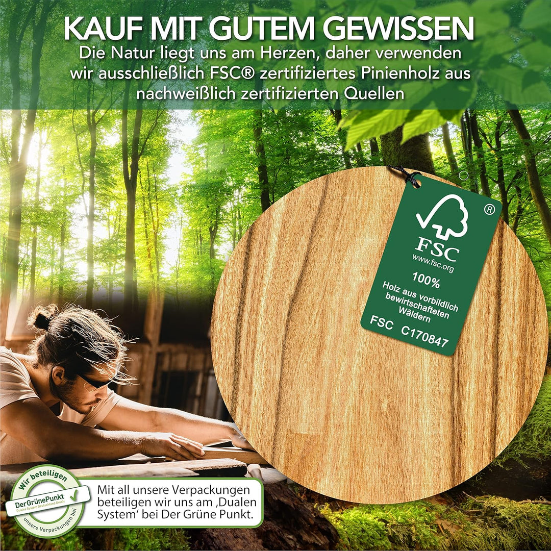 LIKAYA® Vorratsgläser 3er-Set – 2000ml Glasbehälter mit FSC® Pinienholz-Deckel | Inkl. Metalllöffel,