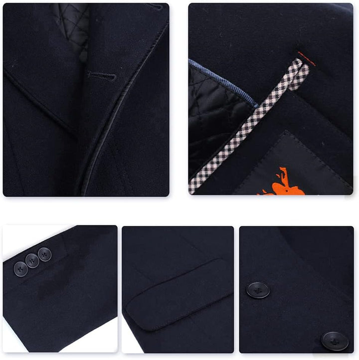 Allthemen Wintermantel Mantel Herren Lang Slim Fit Herrenmantel Winter Schwarz Business Mantel Herre