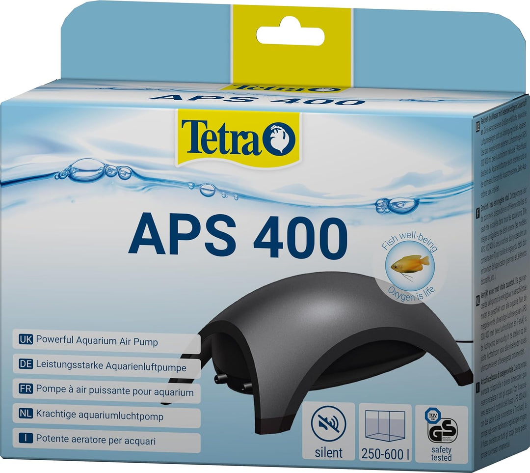 Tetra APS 400 Aquarium Luftpumpe - leise Membran-Pumpe für Aquarien von 250-600 L, schwarz Schwarz A