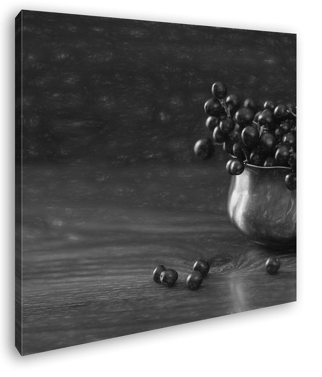deyoli Schalle voller Ligusterbeeren Format: 70x70 Effekt: Schwarz&amp;Weiss als Leinwandbild, Motiv fer