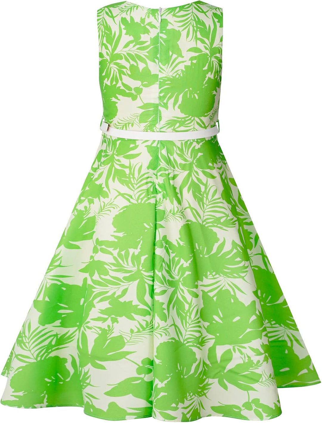 BONNY BILLY Mädchen Kleider Vintage Blumen Festlich Hochzeit Elegant Kinder Kleid mit Gürtel 5-6 Jah