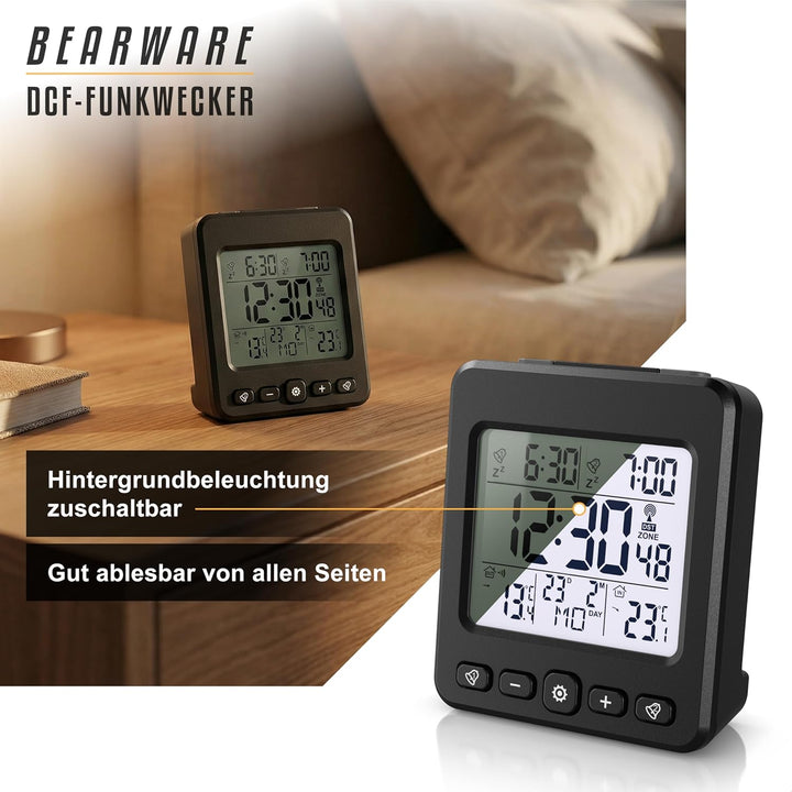 CSL - Funk Wetterstation Funk mit Aussensensor - Funkwecker digital - Innentemperatur und Aussentemp