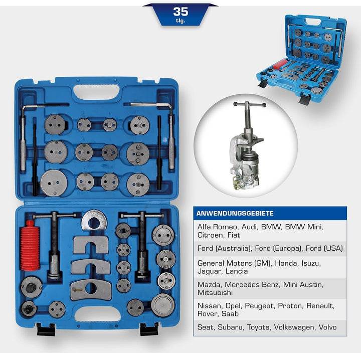 BRILLIANT TOOLS BT701050 Universal-Bremskolben-Rückstellwerkzeug- Satz | 41-tlg. [Powered by KS TOOL