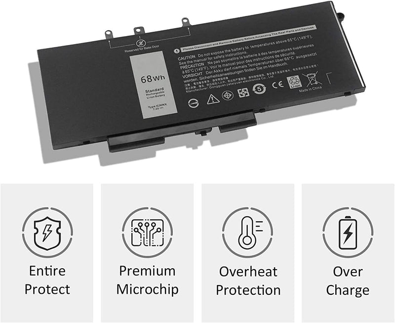 GJKNX GD1JP 0GD1JP DY9NT 0DY9NT 5YHR4 451-BBZG Laptop-Batteriewechsel für Dell Latitude 5480 5580 52