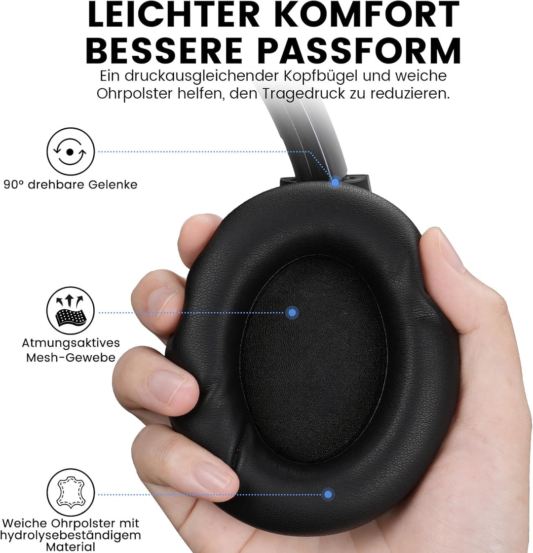 1Mii Y8+ Kabellose Bluetooth Kopfhörer, Hybrid Active Noise Cancelling, LDAC Hi-Res Audio, Individue