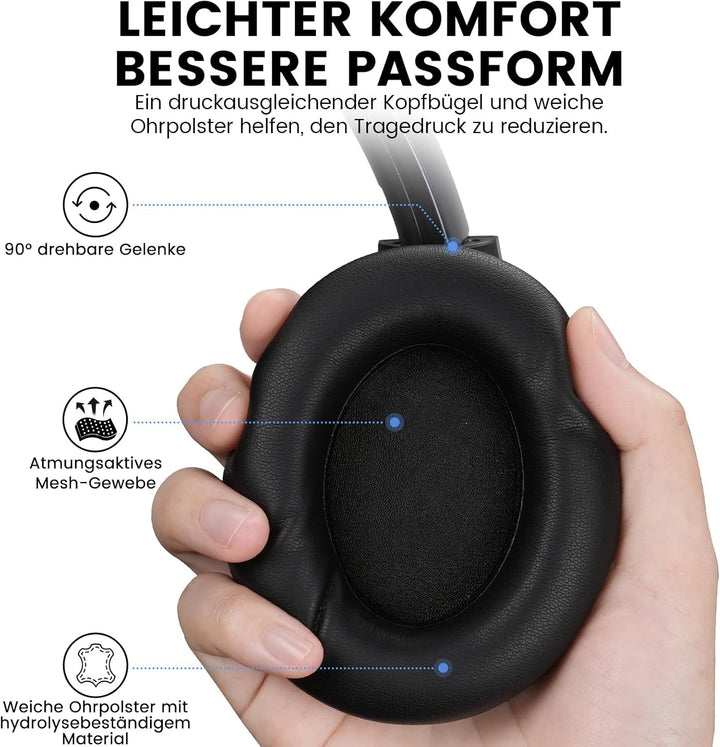 1Mii Y8+ Kabellose Bluetooth Kopfhörer, Hybrid Active Noise Cancelling, LDAC Hi-Res Audio, Individue