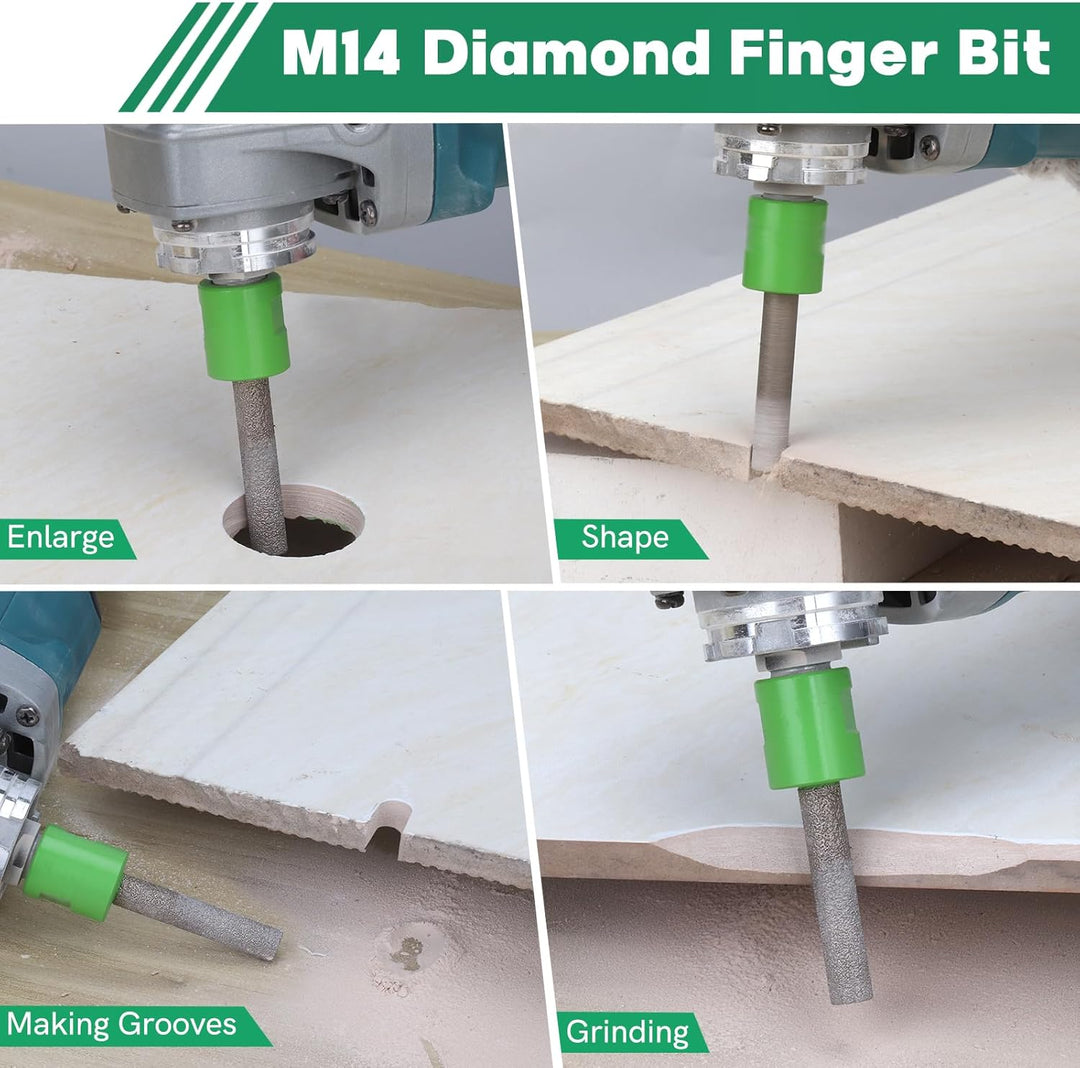 Snowtaros Diamant Fliesenbohrer Set, 6/6/8/20/35/50/68mm M14 Diamantbohrer mit 10mm Fingerbohrer/50m