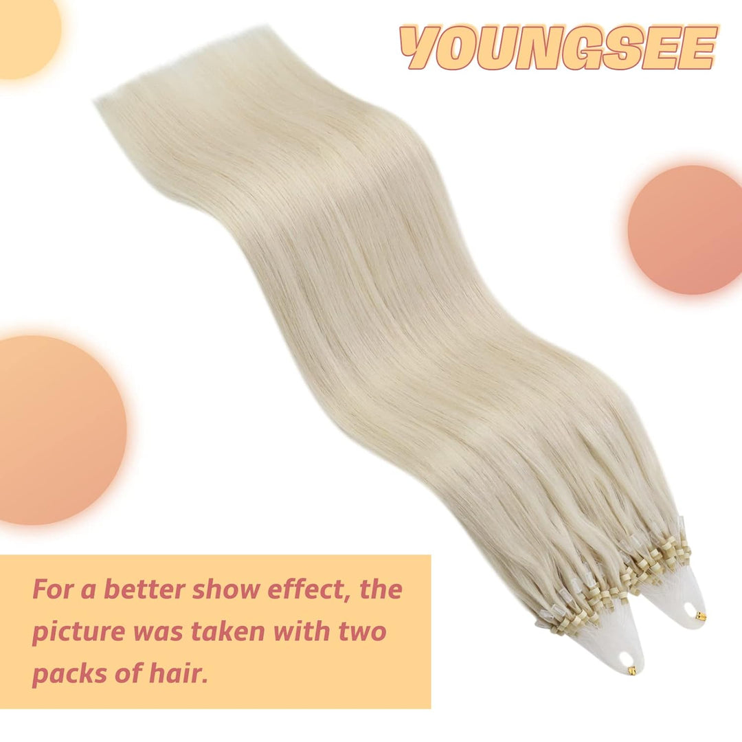 YoungSee Microring Extensions Echthaar Blond Microring Hair Extensions Lang Micro Ring Hair Extensio