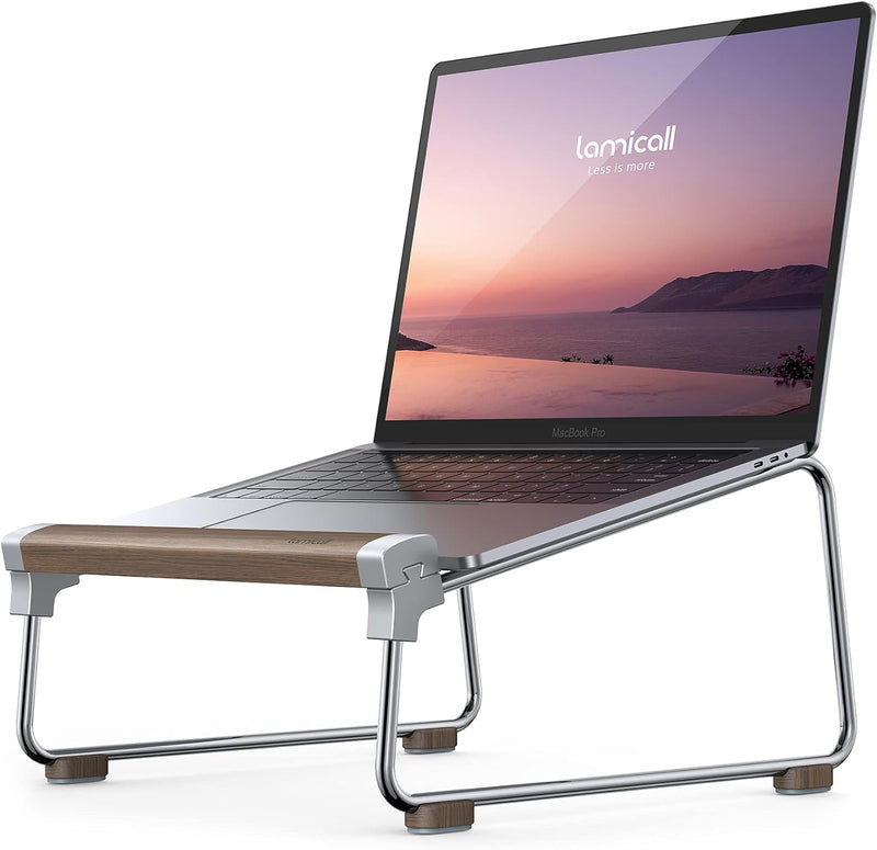 Lamicall Laptop Ständer, Universal Notebook Ständer - Ergonomischer Schreibtisch Holz Halter, Halter