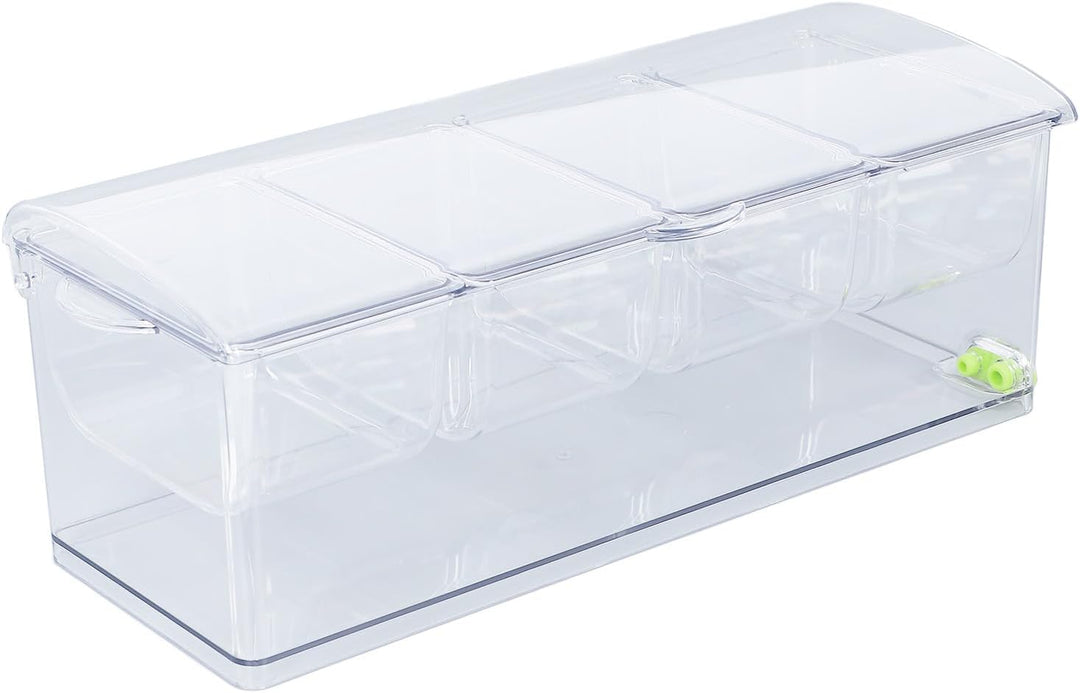 Eisgekühlter Gewürzbehälter, Transparenter Saucenbehälter, Serviertablett aus Kunststoff, Aufbewahru