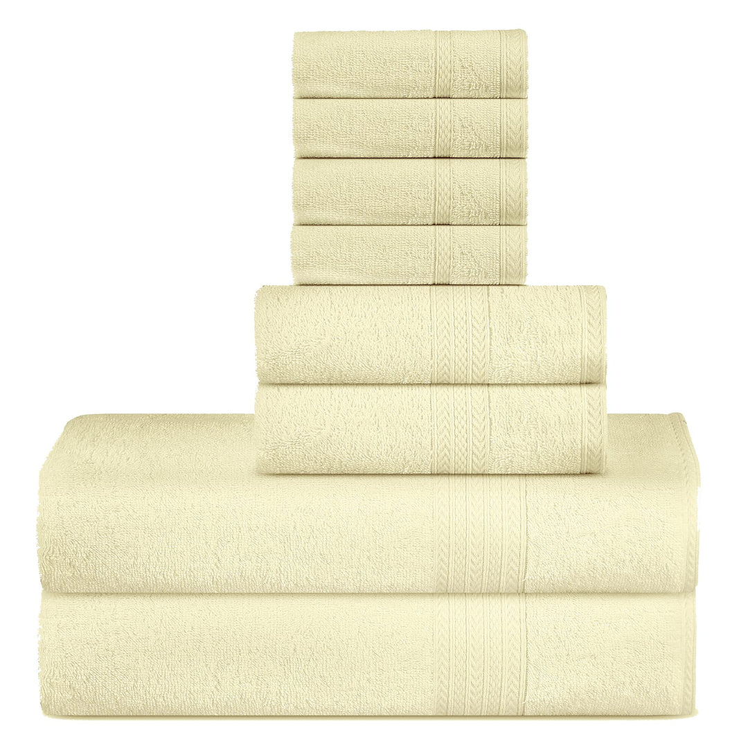 SweetNeedle Supreme Premium 500 g/m² 8 Piece Towel Set, 100% Baumwolle, Machine Wash, Double Stitche