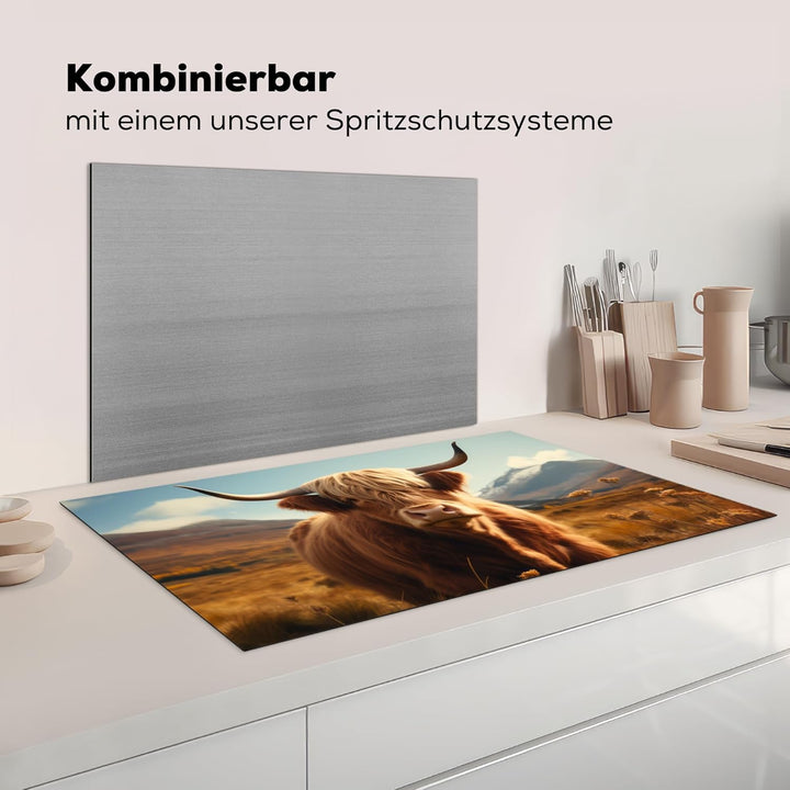 Herdabdeckplatte 90x52 cm Einteilig Ceranfeld Abdeckplatte für Induktionsschutz Ceranfeldabdeckung V