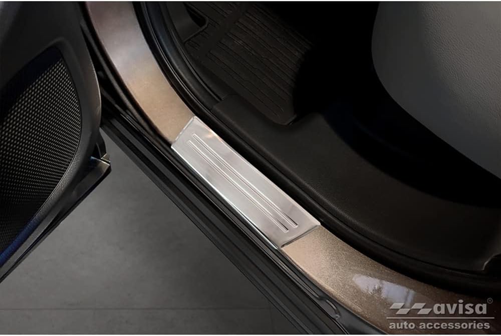 Inox door sill protectors compatible with Mitsubishi Eclipse Cross PHEV 2021- 'Hybrid' - 4-pieces