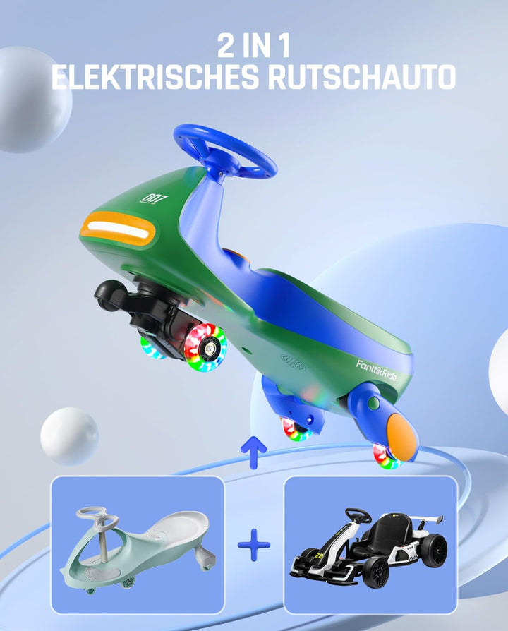 FanttikRide N7 Pro Kinder Elektroauto, Elektrisches Rutschauto mit Pedal, Typ C aufladbar Batterie K