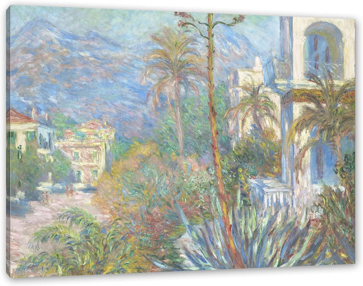 Claude Monet - Villen in Bordighera Impressionismus als Leinwandbild / Grösse: 100x70 cm / Wandbild