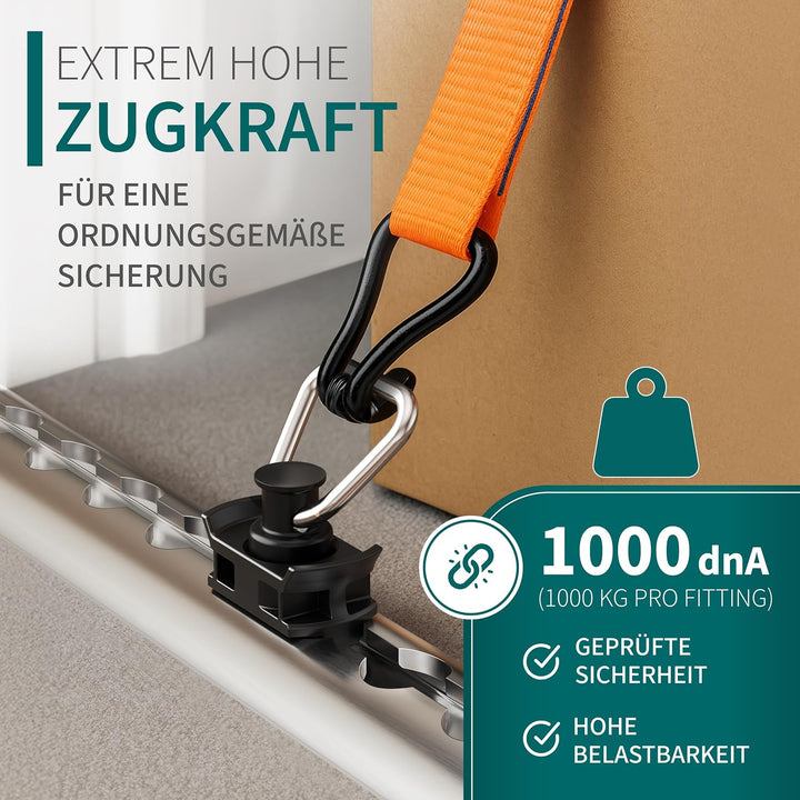 Airlineschiene Fittinge (10er Set) | Stabile Zurrösen mit 1000 daN Tragfähigkeit | Standardgrösse Ø