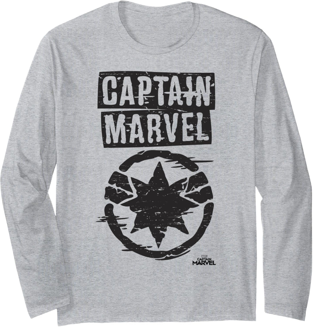 Captain Marvel Graffiti Style Logo Langarmshirt