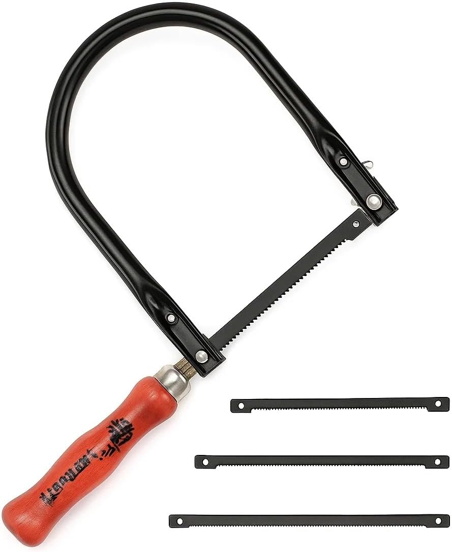 Kinder Laubsägeset ab 6 Jahren I 17 cm Länge I Echtes Laubsäge Set mit Kinderlaubsäge, Sägetisch, 12