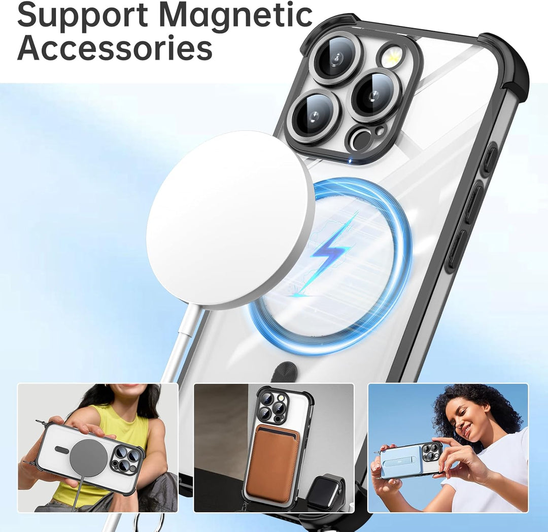 GOODVISH Handykette für iPhone 15 Pro Hülle mit Band, mit 2 Stück Schutzfolie, Necklace Handyhülle m