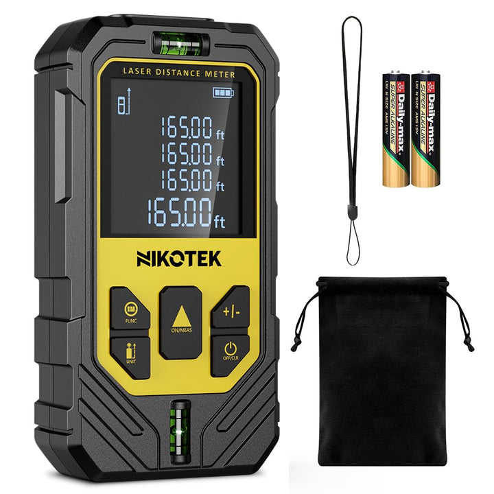 Nikotek Laser Entfernungsmesser, Digitales Laser Entfernungsmesse mit Pythagoras/Abstand/Fläche/Volu